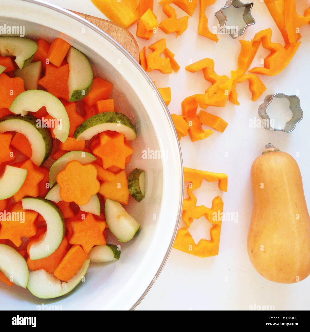Star and flower shaped vegetables Stock Photo Alamy