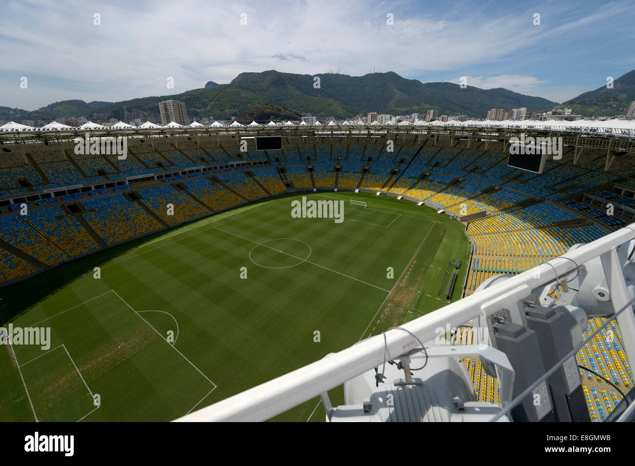 Maracanã Stadium, football stadium, view from the roof of the stadium, venue of the 2014 FIFA World Cup, Rio de Janeiro, Brazil Stock Photo