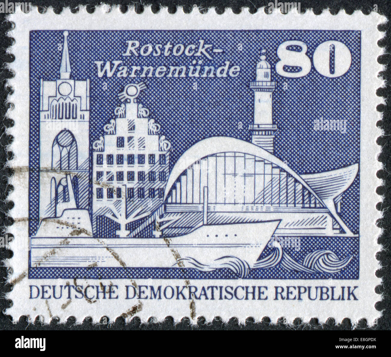 Stamp Printed In Germany Shows Attractions Kroepeliner Tor Sonne