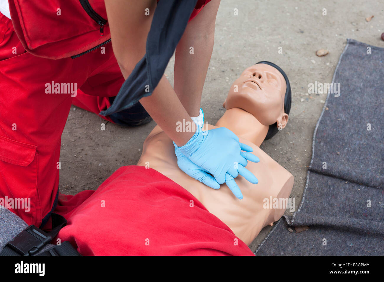 CPR training Stock Photo