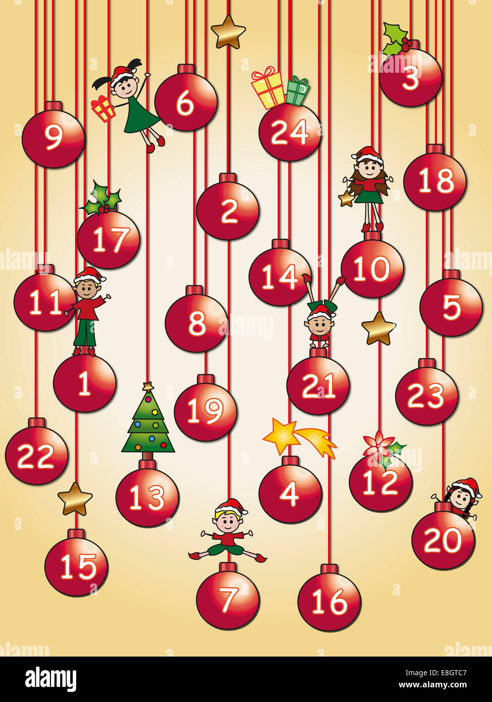 illustration for advent calendar with balls Stock Photo Alamy