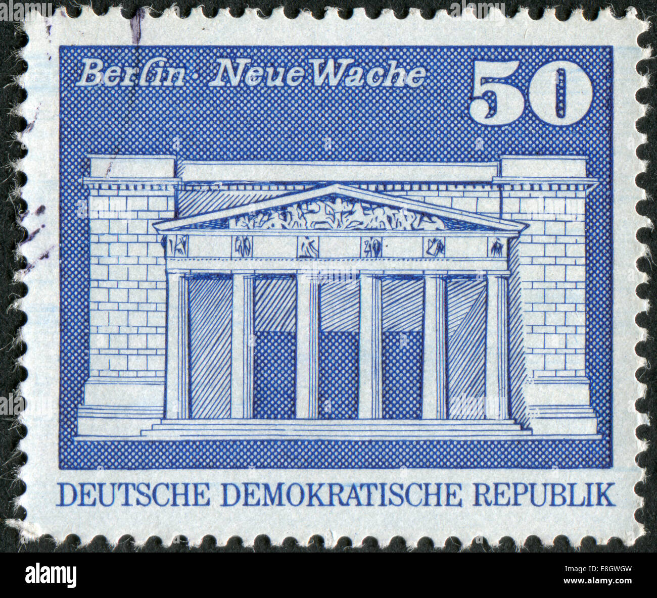 GERMANY (DDR) - CIRCA 1980: Postage stamp printed in Germany, shows the building Neue Wache (New Guardhouse), Berlin, circa 1980 Stock Photo