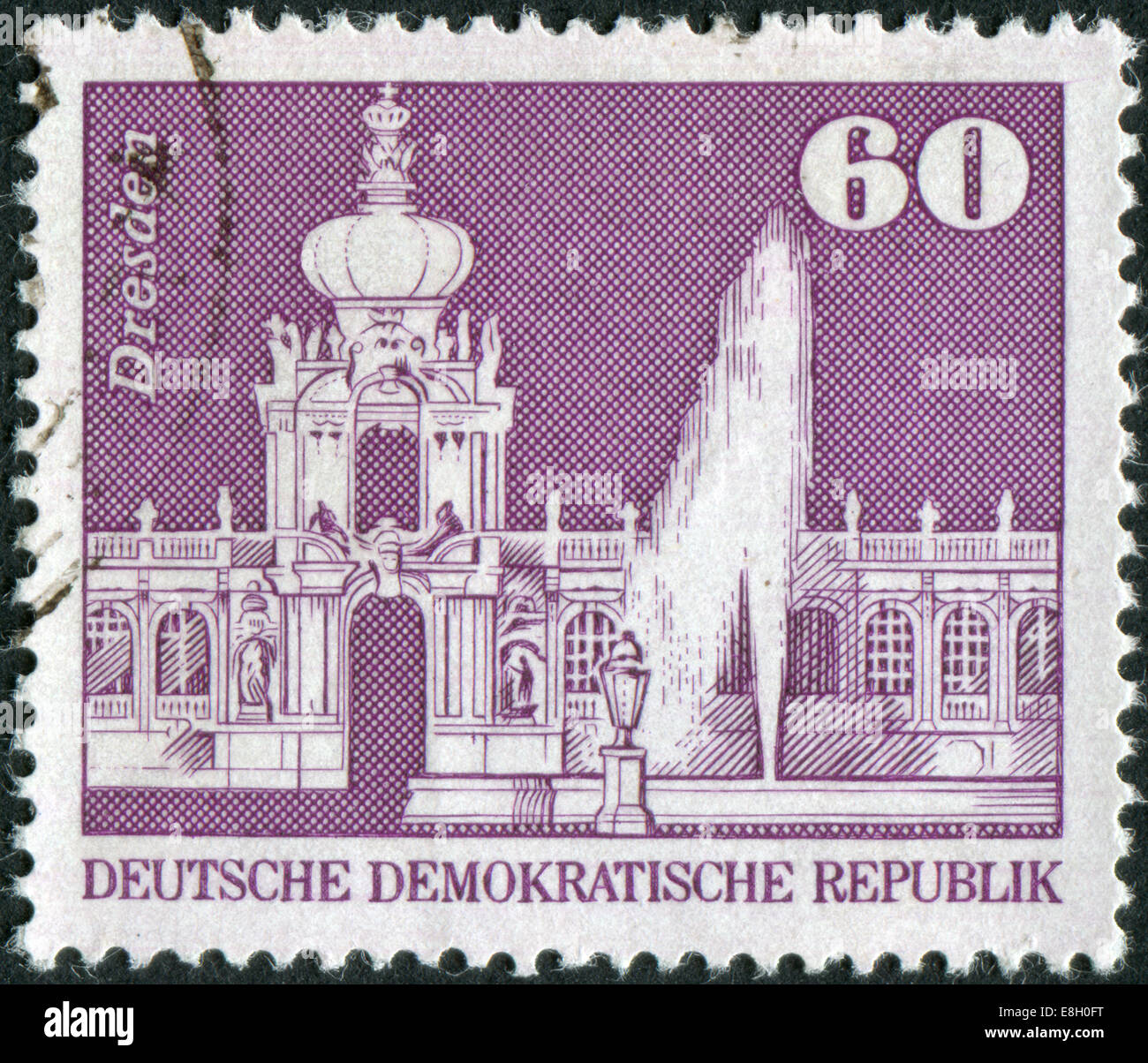 GERMANY - CIRCA 1974: Postage stamp printed in Germany (GDR), shows the Zwinger, Dresden, circa 1974 Stock Photo