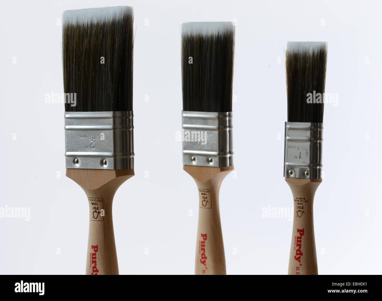 Three different size paint brushes Stock Photo Alamy