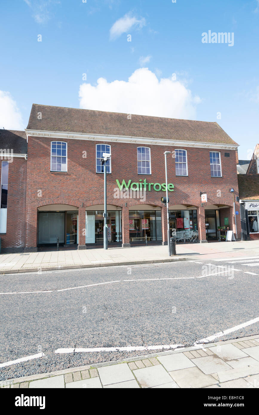 The Waitrose supermarket store in the Hight Street in Stevenage Old Town Stevenage Hertfordshire UK Stock Photo
