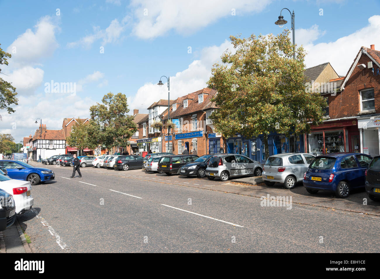 Shops and the High street in Stevenage Old Town Hertfordshire UK Stock Photo