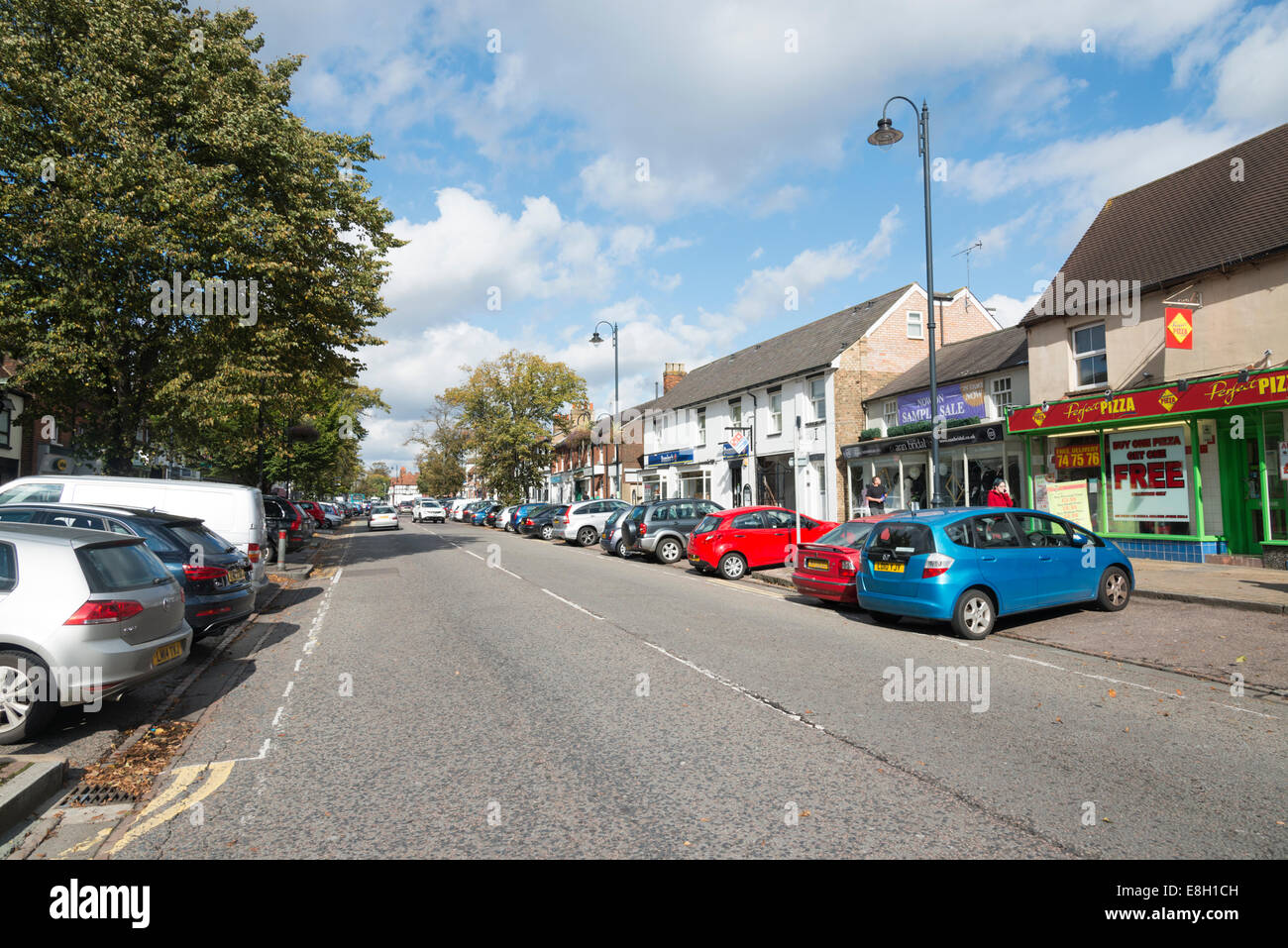 Shops and the High street in Stevenage Old Town Hertfordshire UK Stock
