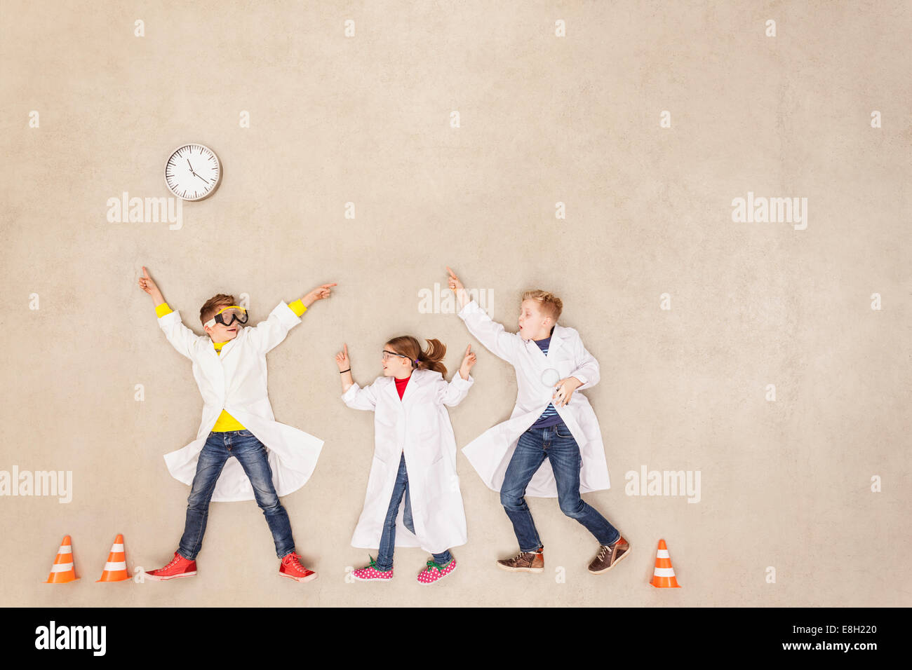 Researches under time pressure Stock Photo