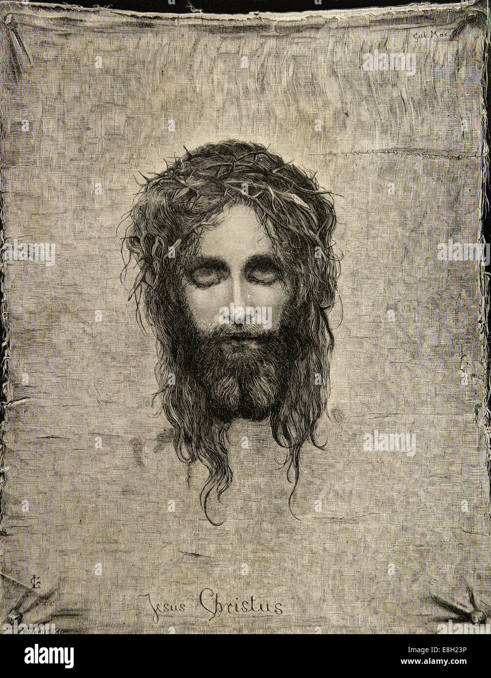 Gabriel Cornelius Ritter Von Max 1840 1915 Austrian Painter Image Of Christ S Face Veil Of Veronica 1874 Engraving Stock Photo Alamy