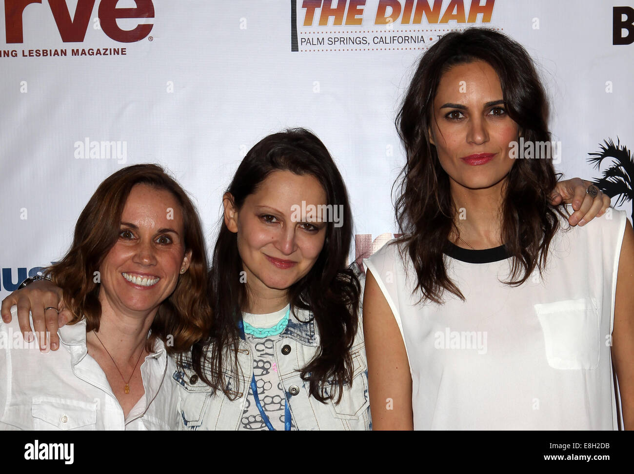 The 2014 Dinah Shore Weekend, Club Skirts  'White Party'  Featuring: Christin Mell,TRACY RYERSON Where: Palm Spings, California, United States When: 04 Apr 2014 Stock Photo