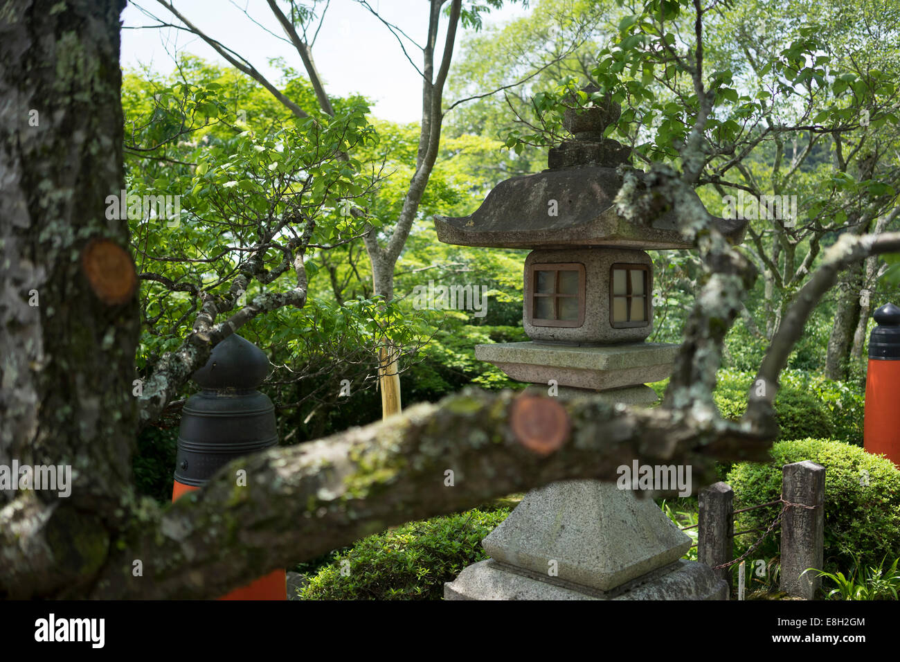 Japan, Kurama, Stone lantern Stock Photo