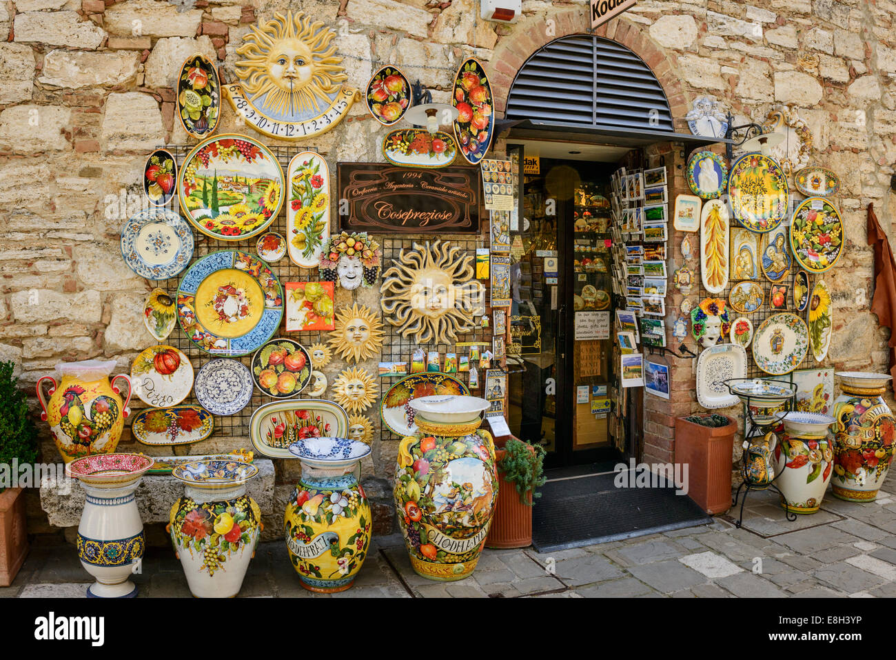 Souvenir shop in Bagno Vignoni Stock Photo