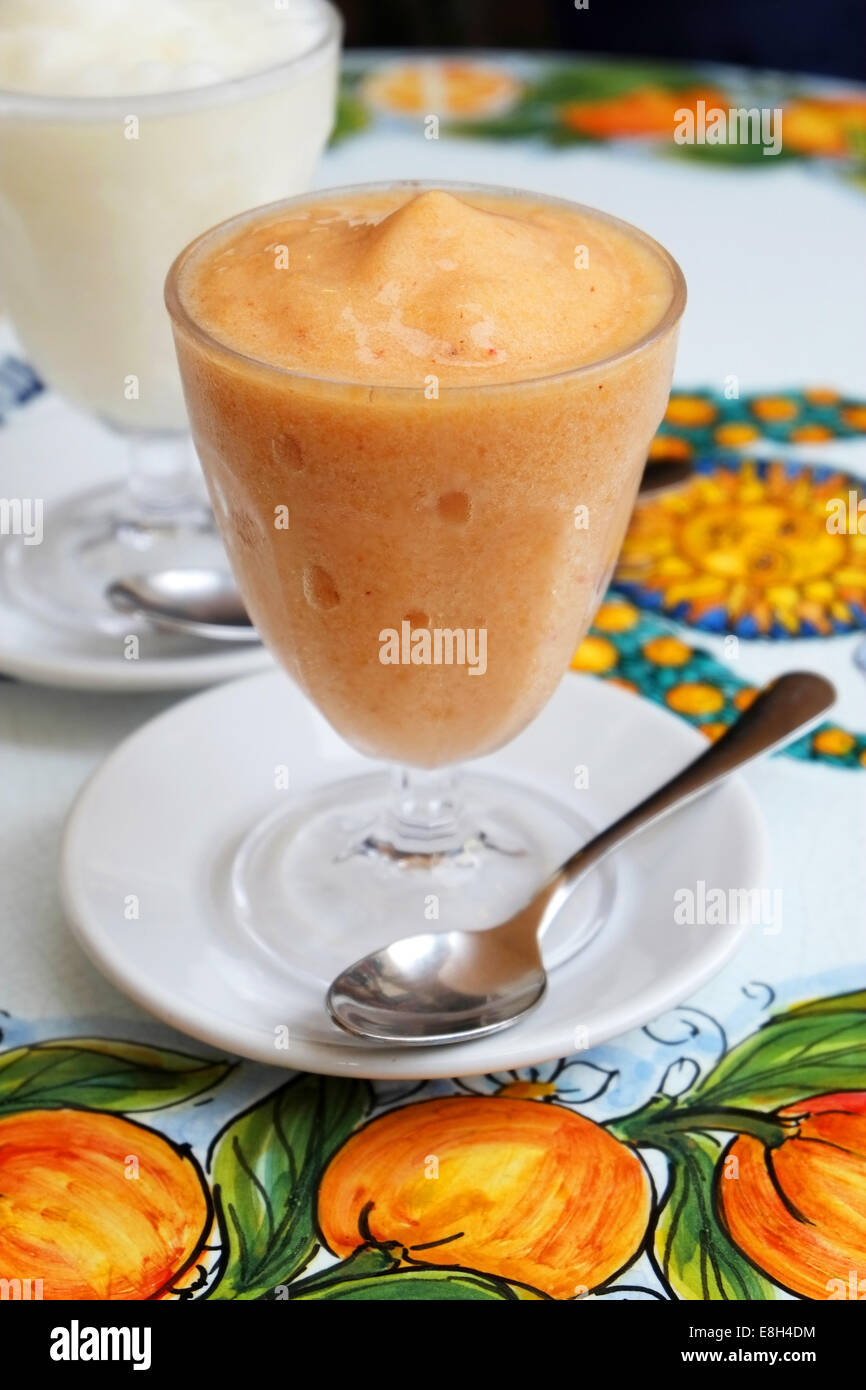 Premium Photo  Traditional sicilian granita coffee flavor with brioche  close up