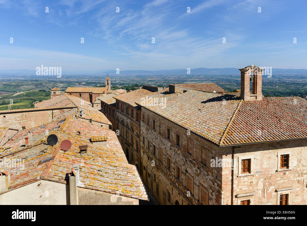 Rooftops of Montepulciano Stock Photo