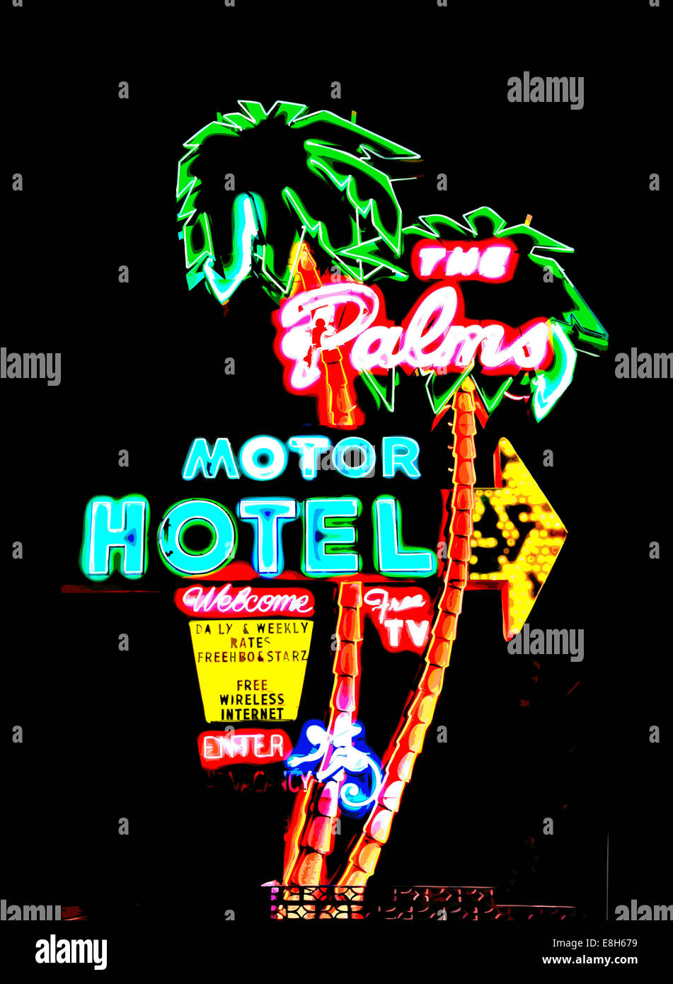 Graphic Image of American Motel Sign Stock Photo - Alamy