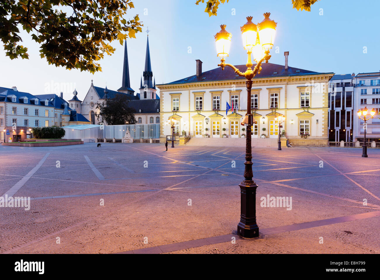 Luxembourg, Luxembourg City, City Hall at Place de Guillaume II in the  morning light Stock Photo