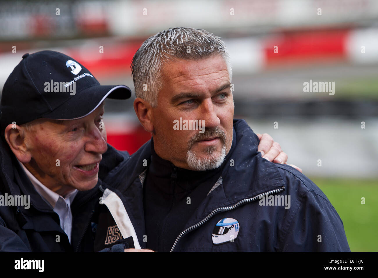 Kent, UK. 8th October, 2014. BBC Television's 'Great British Bake Off' star Paul Hollywood with John Surtees opens this year's Henry Surtees Challenge at Buckmore Park, Kent, United Kingdom. Credit:  theodore liasi/Alamy Live News Stock Photo