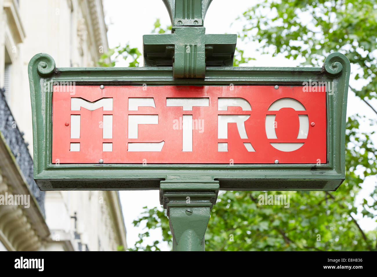 Paris subway, metro sign Stock Photo