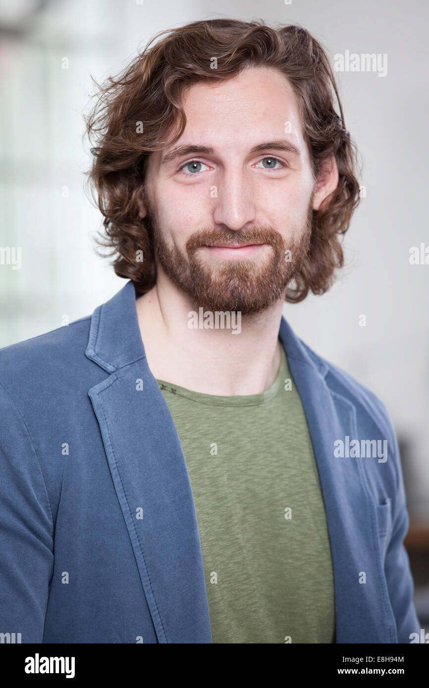 Man Long Hair Beard Wearing Stock Photos Man Long Hair Beard