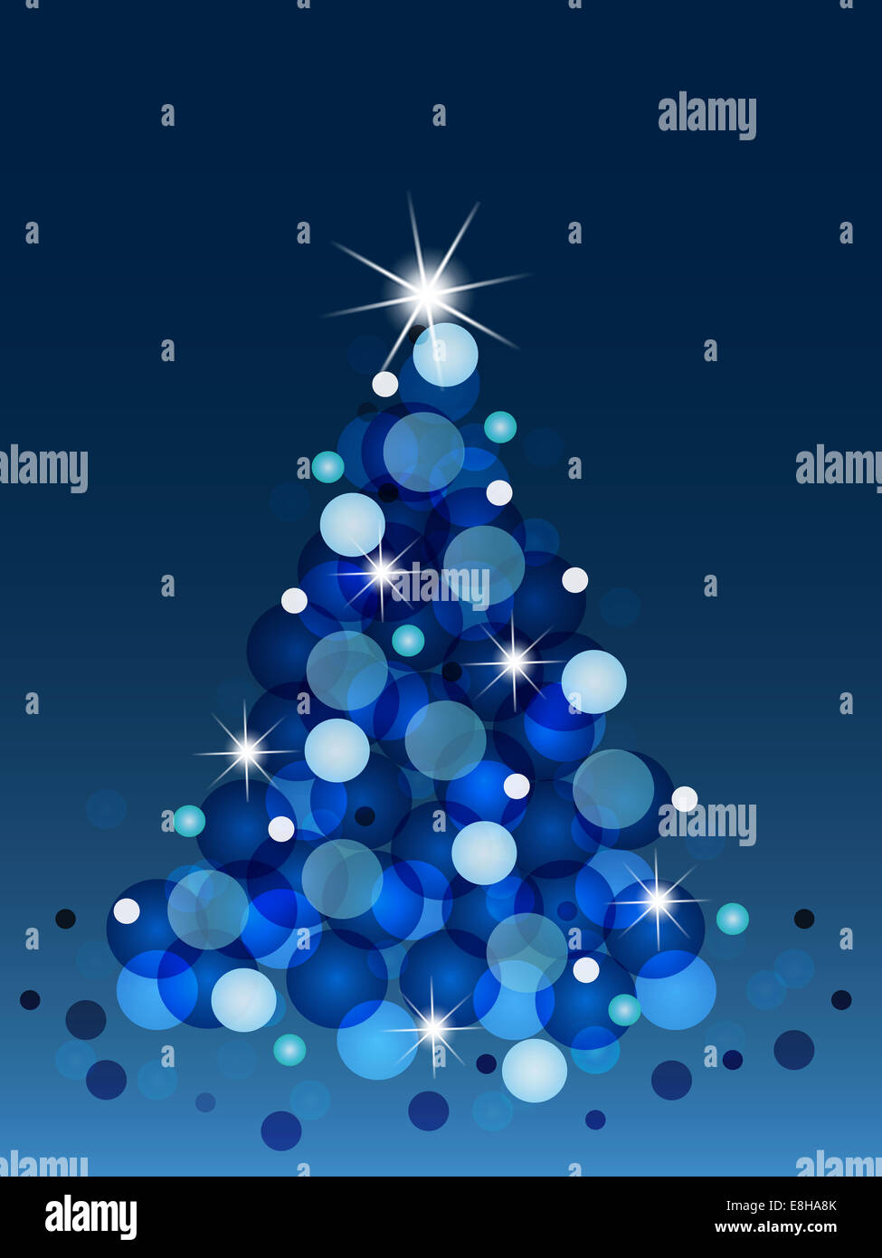 illustration of tree christmas in blue background Stock Photo - Alamy