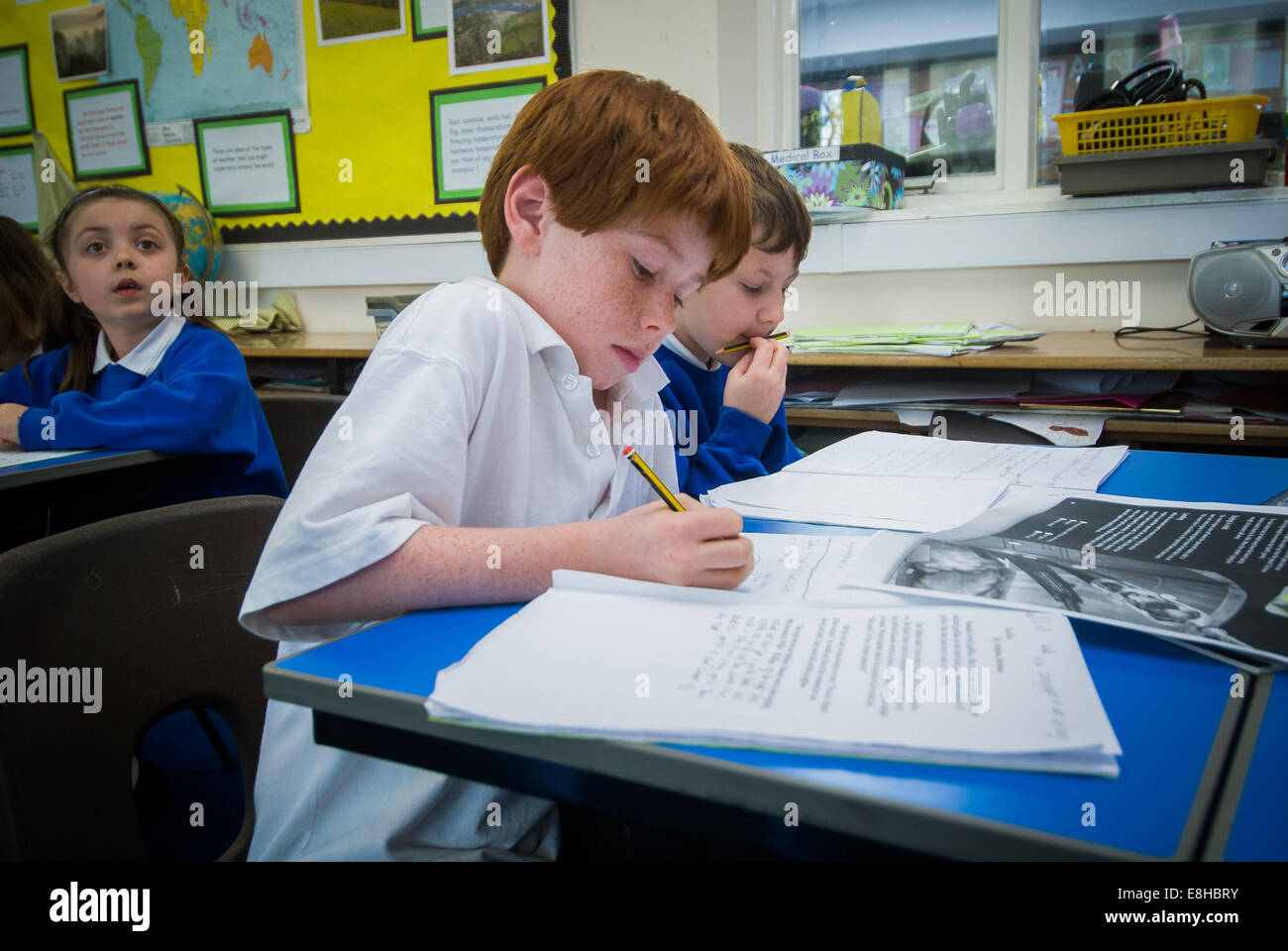 Children in Primary school classroom in Oxfordshire,UK Stock Photo