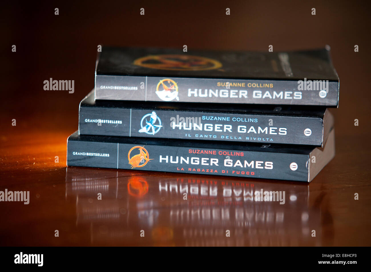 Hunger games trilogy books - best seller Stock Photo - Alamy