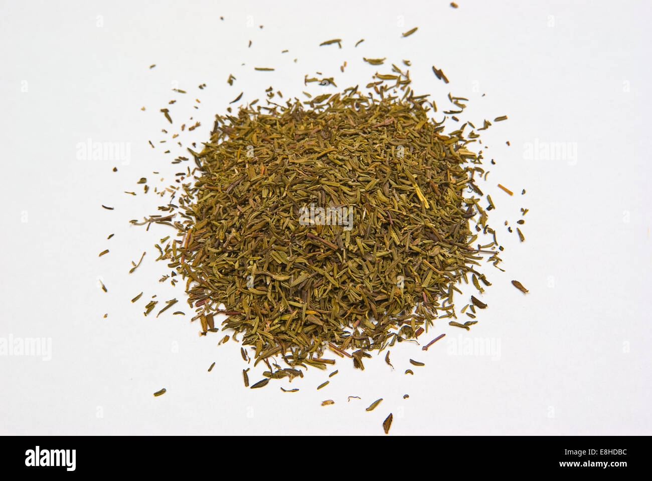 Thyme is a culinary and medicinal herb of the genus Thymus. Stock Photo