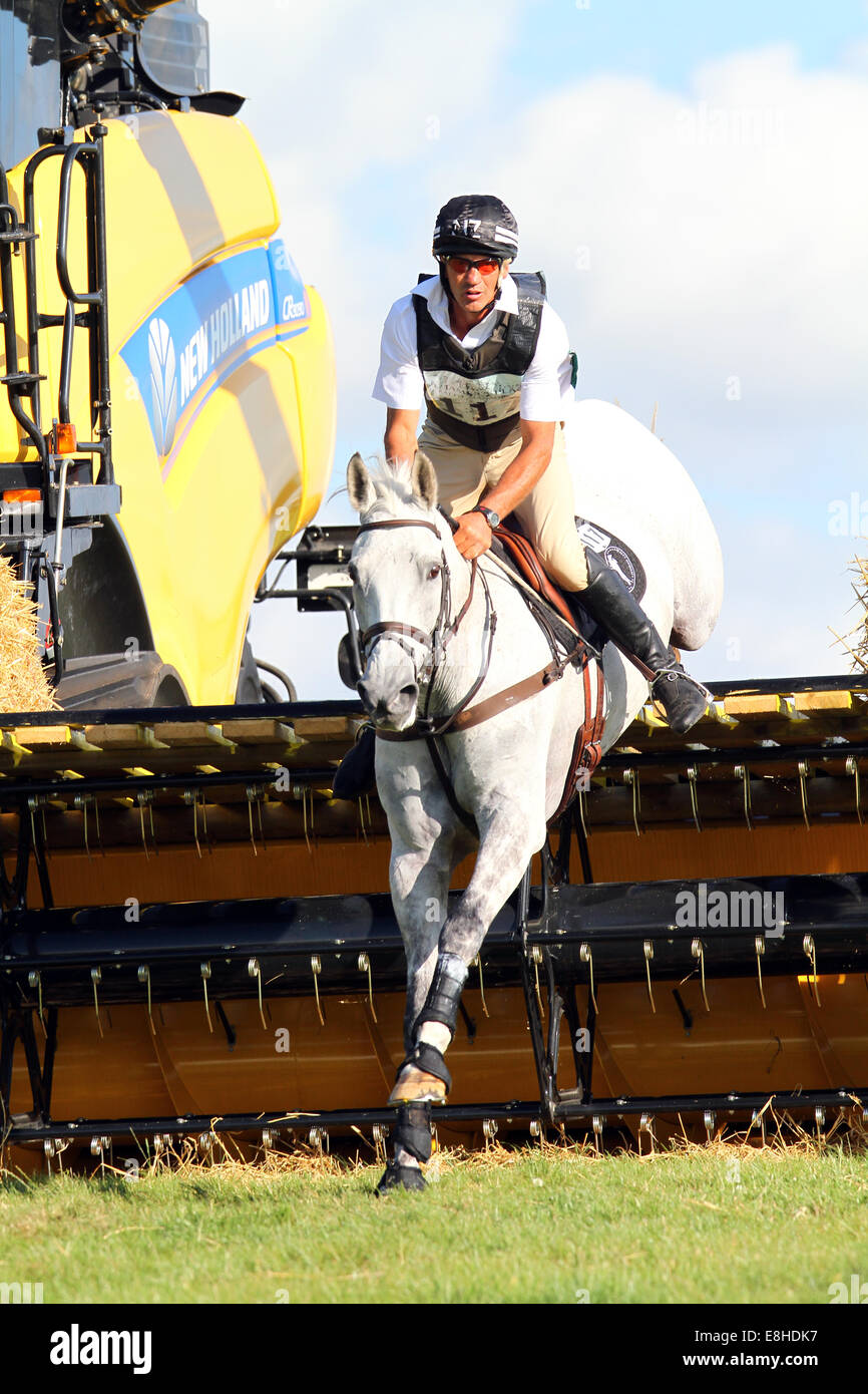 Andrew Nicholson on Avebury at Barbury Castle Horse Trials 2014 Stock Photo
