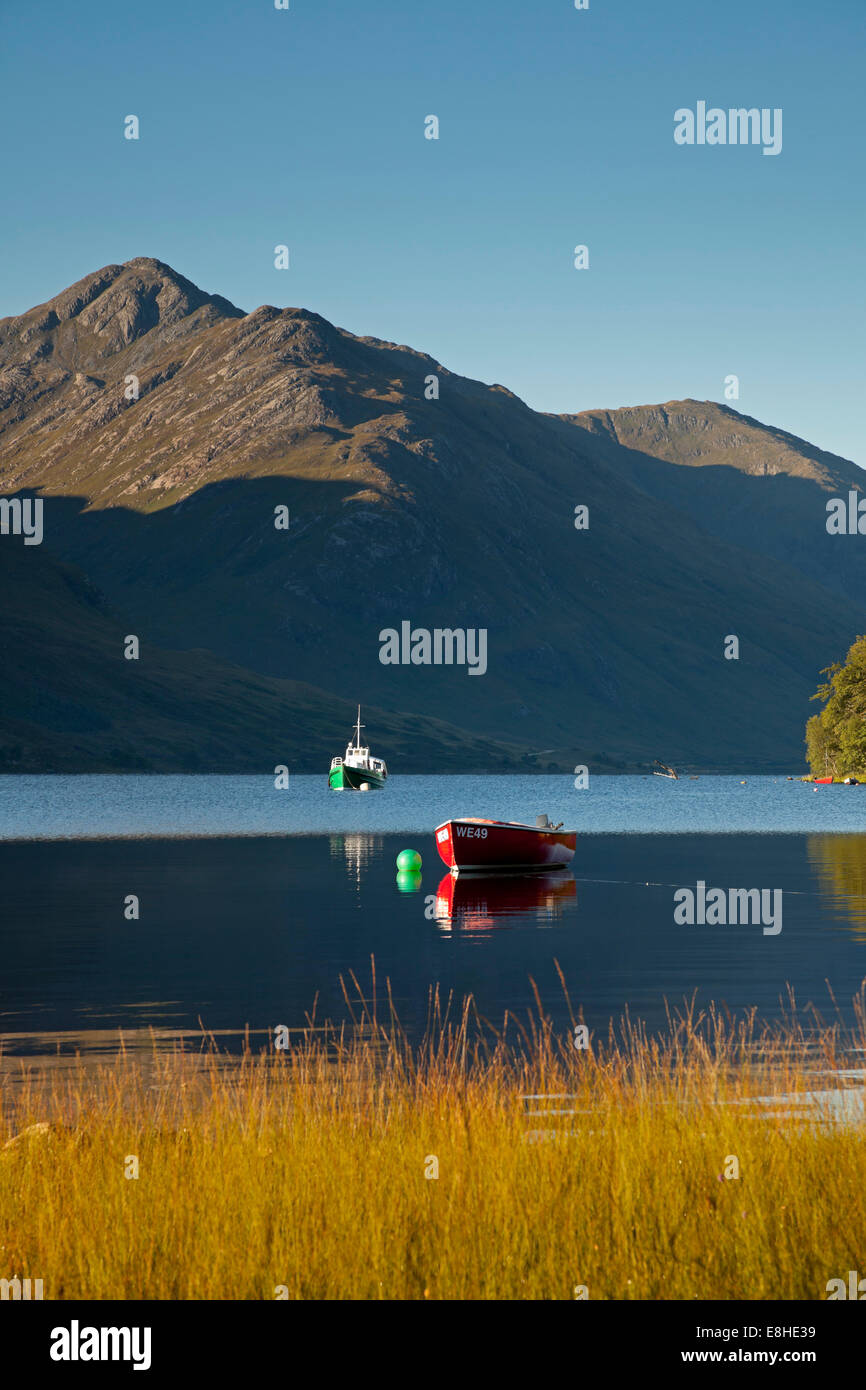 Boats on Loch Shiel, Lochaber, Scotland Stock Photo