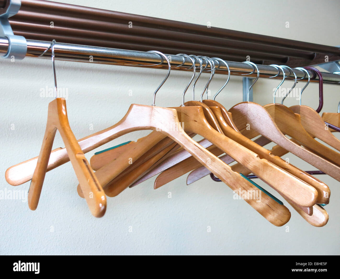 Coat Rack with Empty Clothes Hangers Stock Photo Alamy