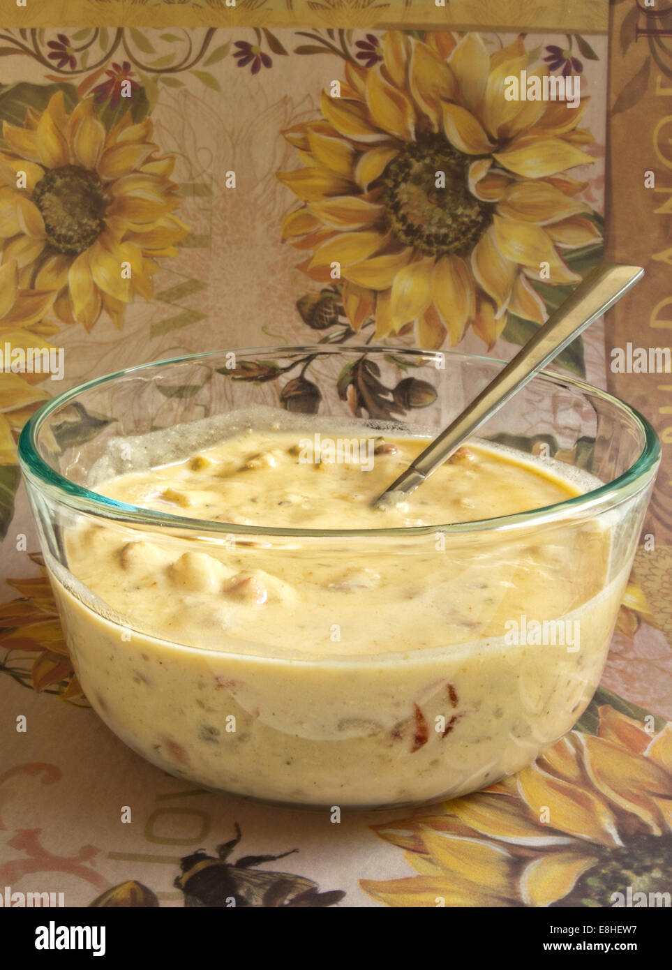 bowl of creamy corn chowder Stock Photo