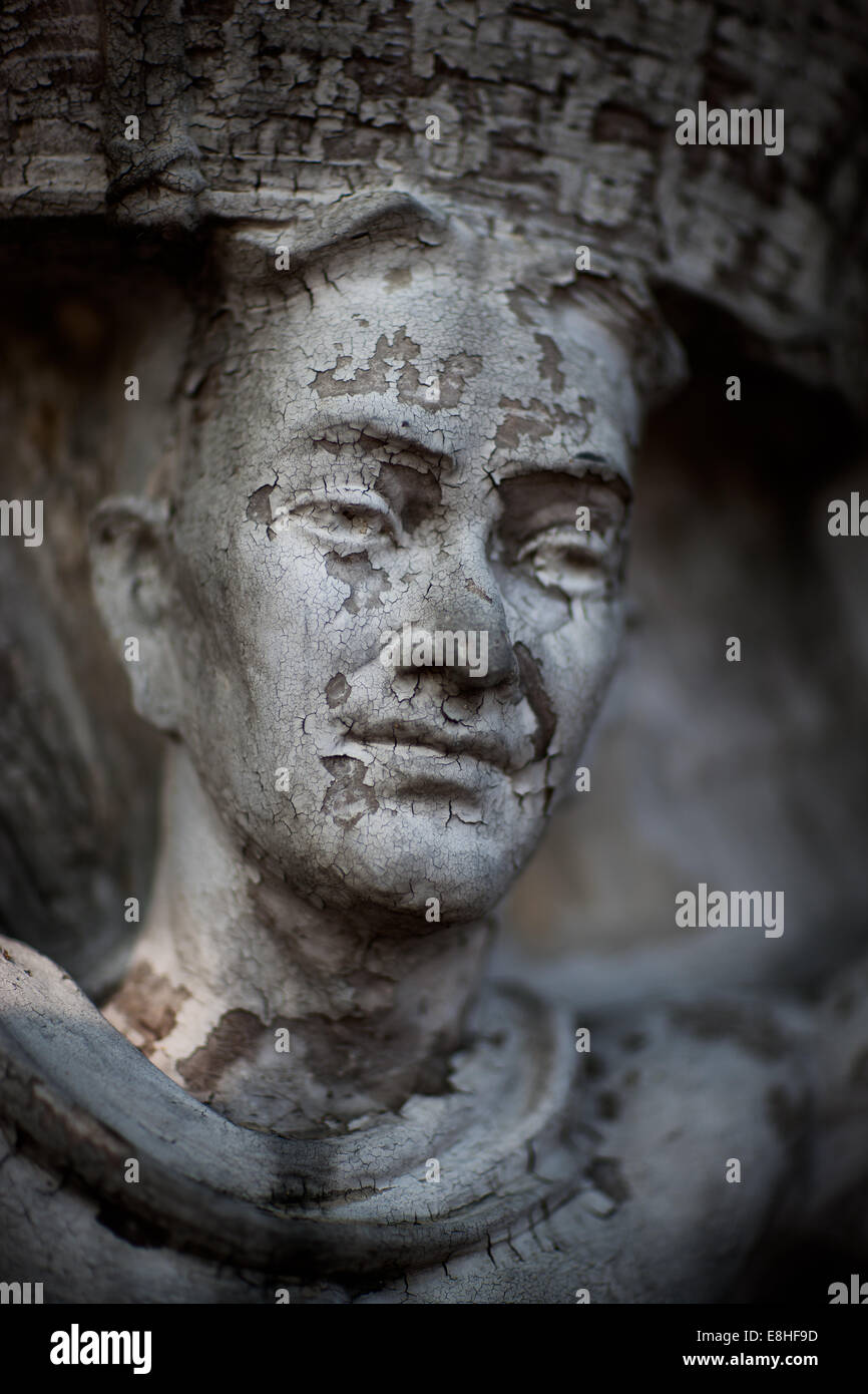 Weathered statue of a male 4050, Bangkok, Thailand Stock Photo Alamy
