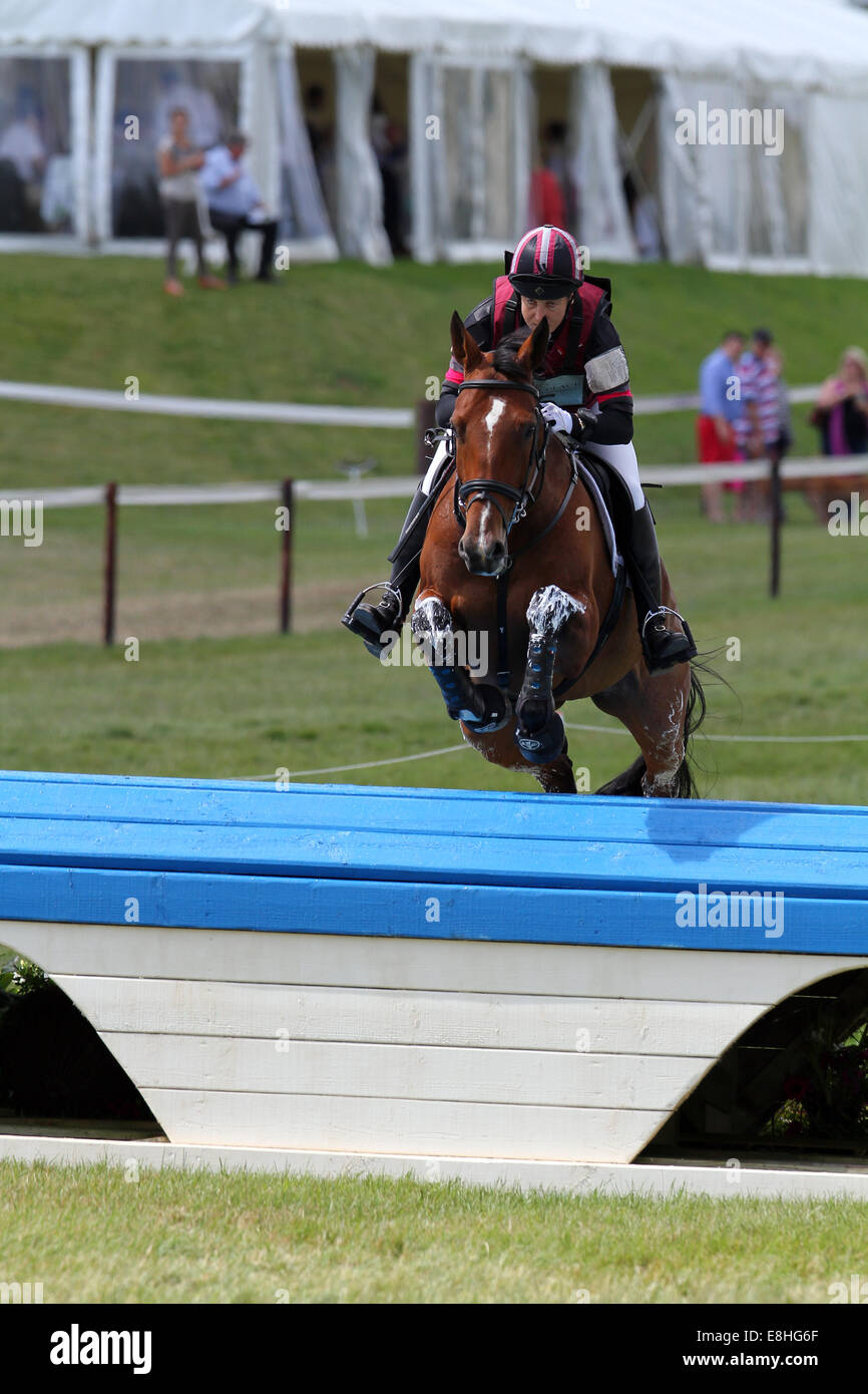 Sarah Bullimore on My Last One at Barbury Castle Horse Trials 2014 Stock Photo
