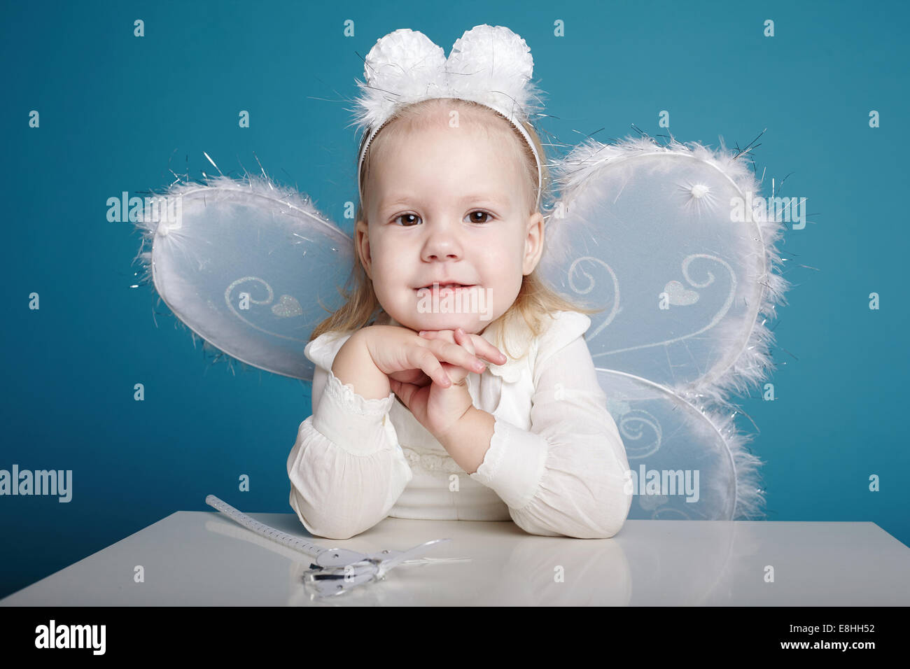 Cute little girl with butterfly costume Stock Photo Alamy