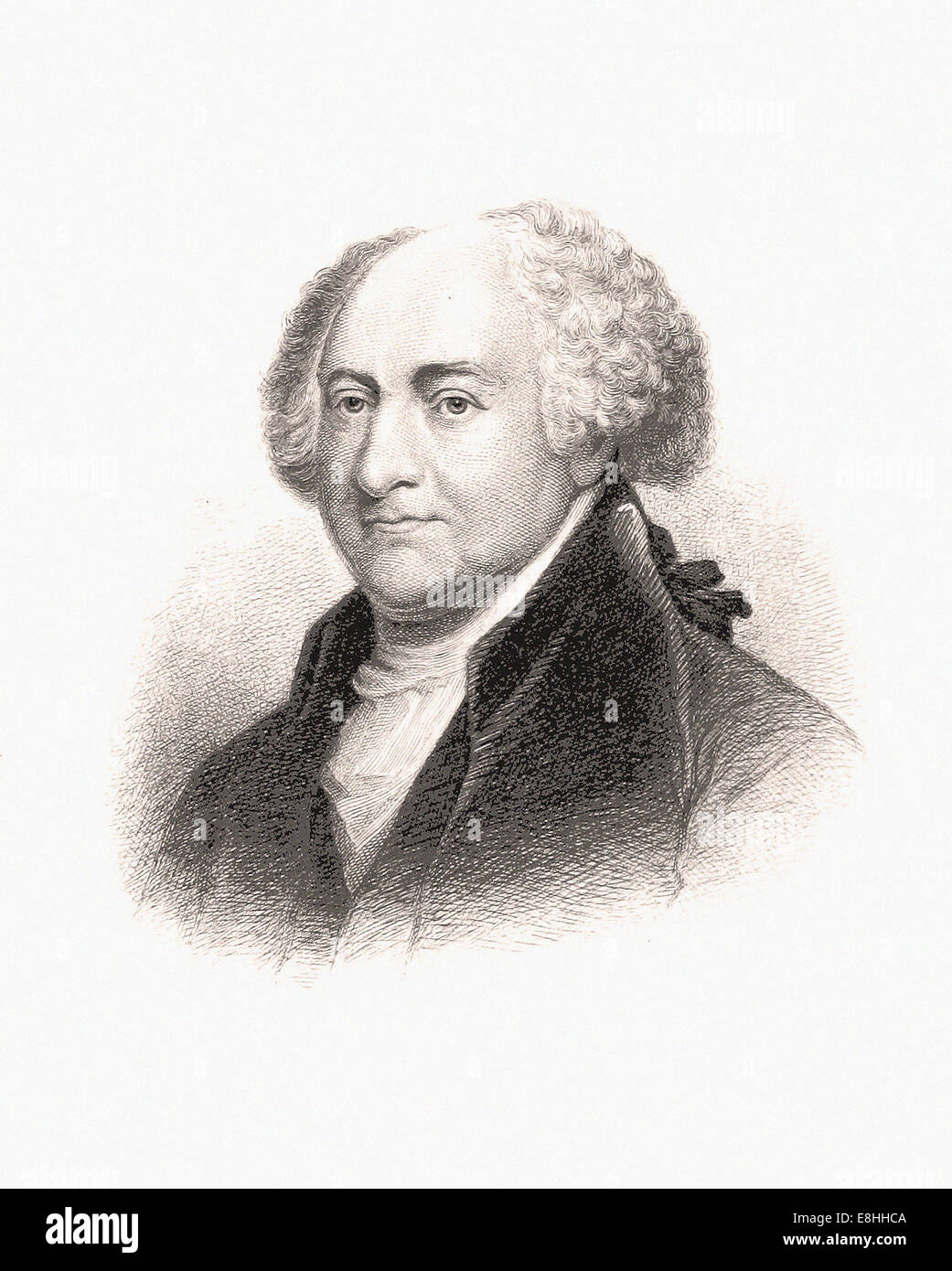 Portrait of John Adams - Engraving - XIX th Century Stock Photo