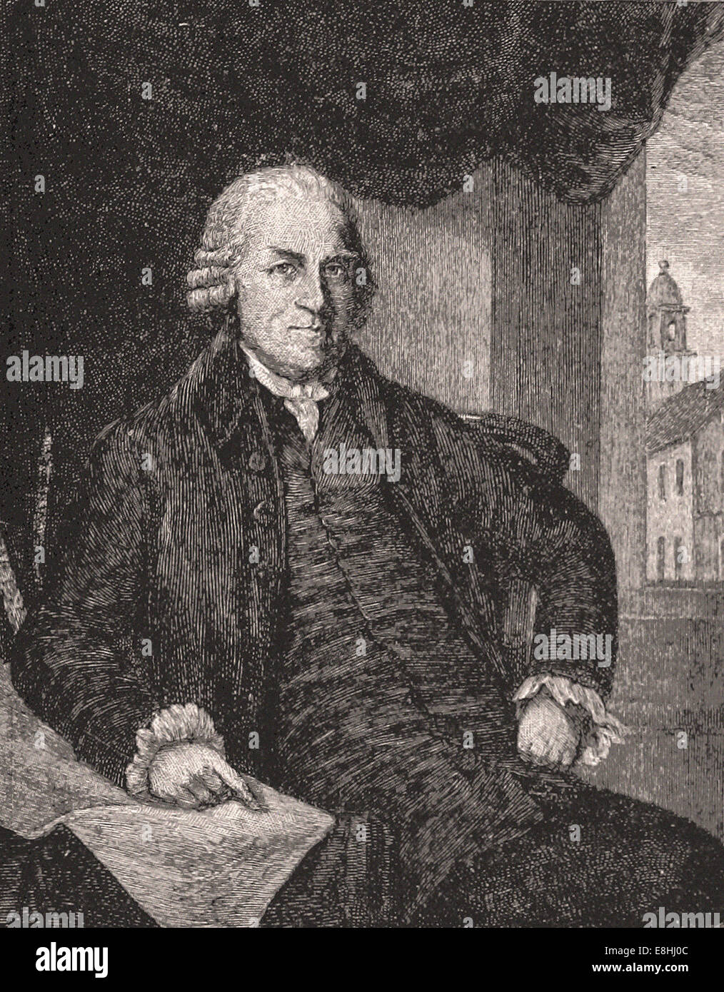 Portrait of Samuel Adams- Engraving - XIX th Century Stock Photo