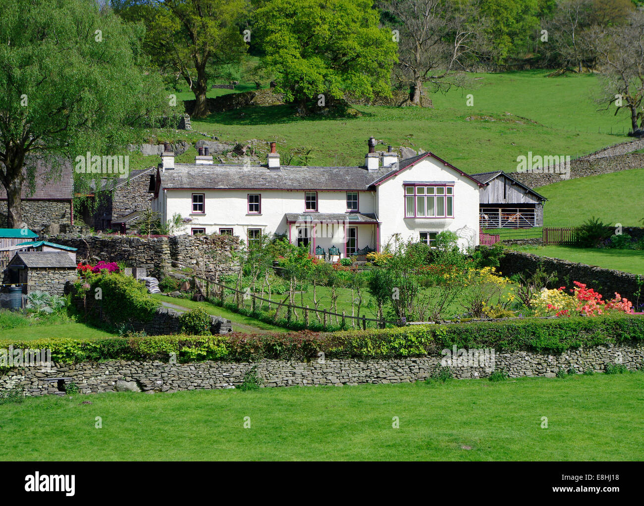 Castle Cottage ( former home of Beatrix Potter ), Near Sawrey Village, Lake District National Park, Cumbria, England, UK Stock Photo