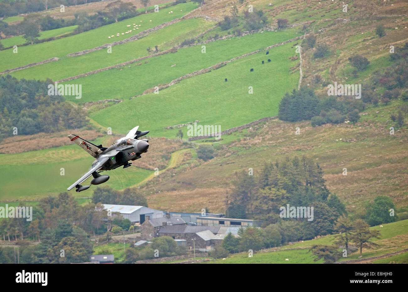 Tornado GR4 low level flying training in Wales Stock Photo