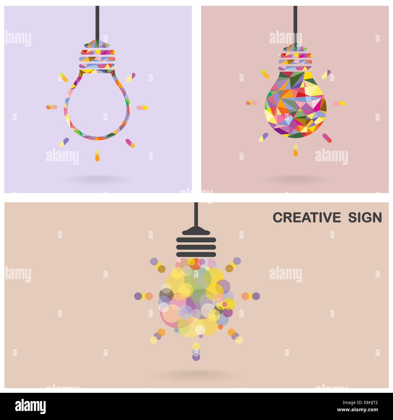 Creative light bulb Idea concept background design for poster flyer cover brochure ,business idea ,abstract background. Stock Photo