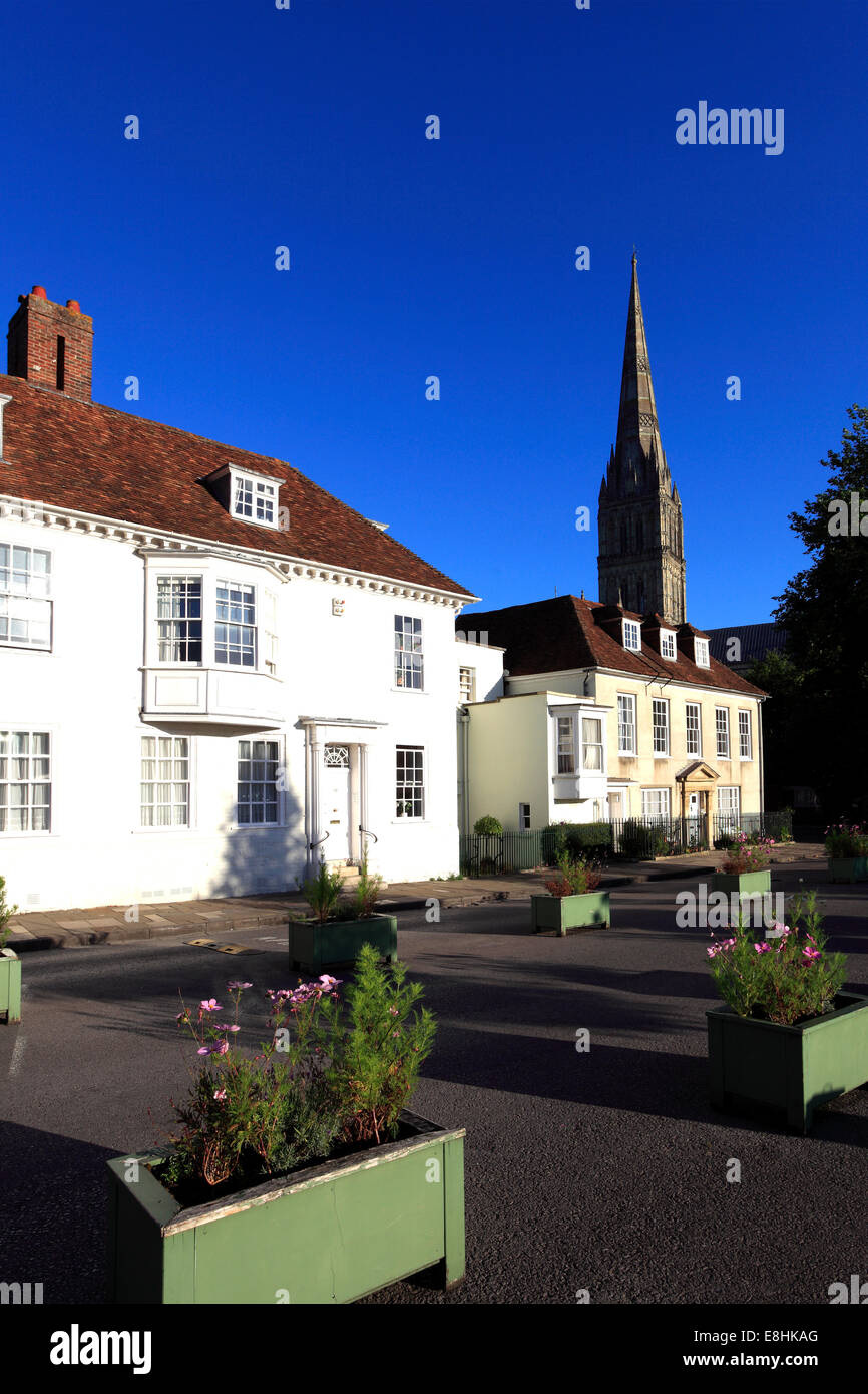 Buildings in Cathedral Close, 13th Century Salisbury Cathedral