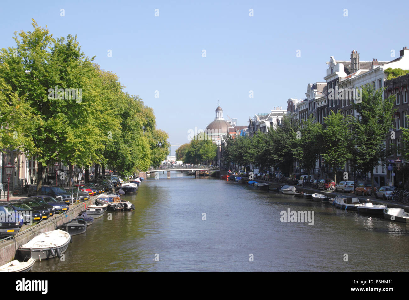 Singel Canal view from Torensluis Bridge Amsterdam Holland Stock Photo