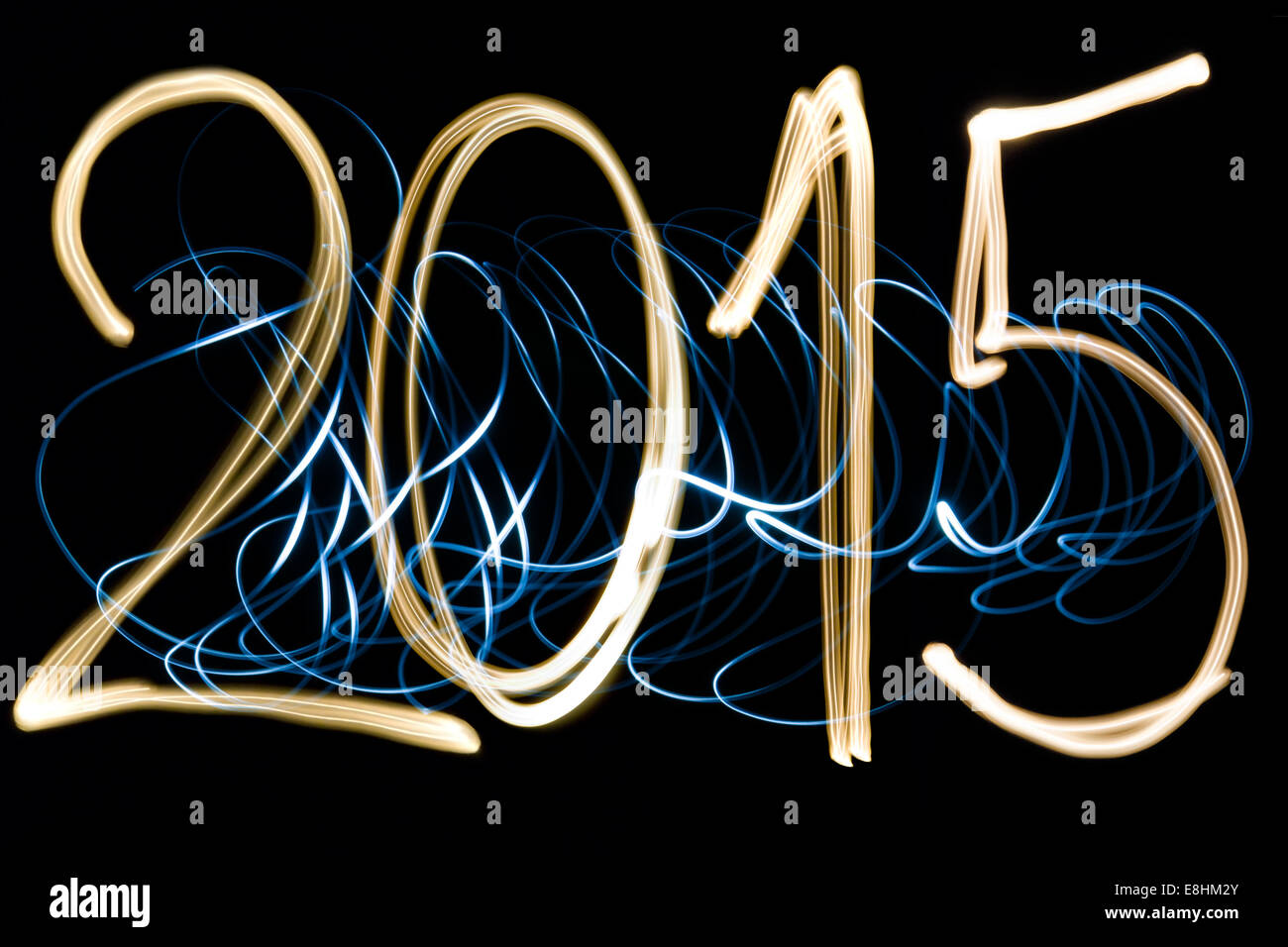 light painting year 2015 Stock Photo