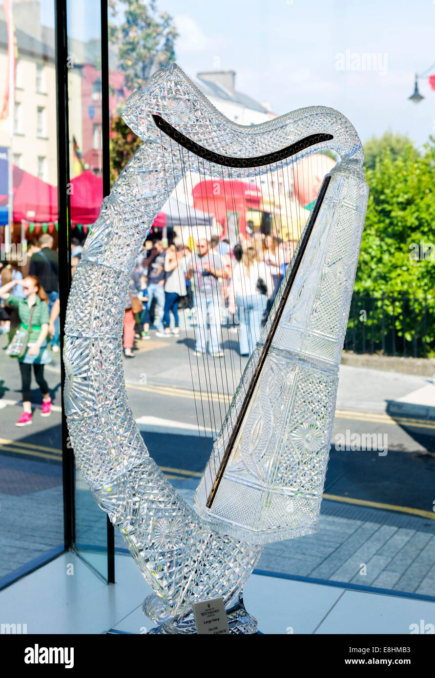 A 30 000 crystal harp in the showroom at the Waterford Crystal