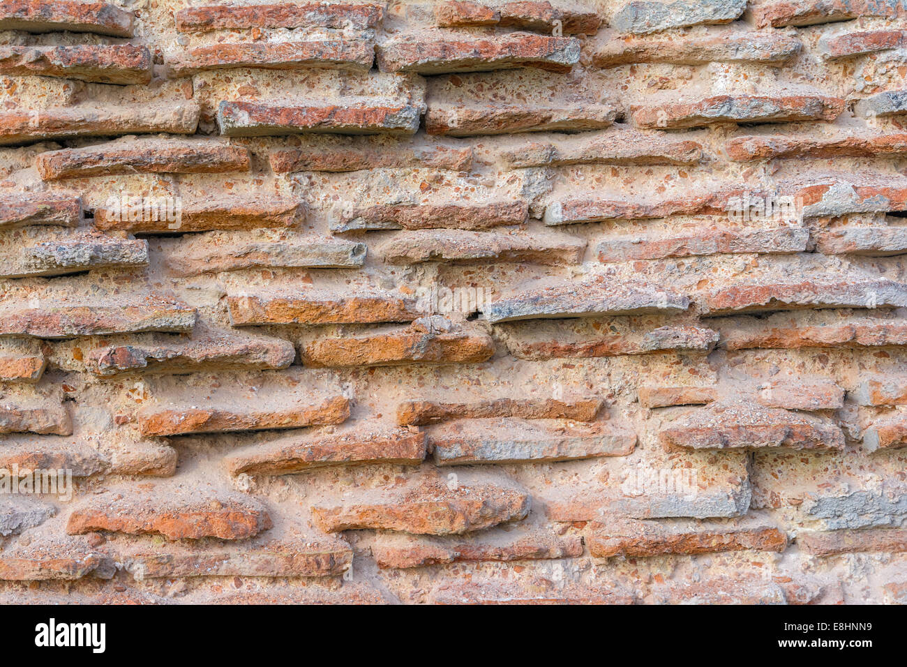 Remains of the famous ancient walls of Constantinople in Istanbul Stock Photo