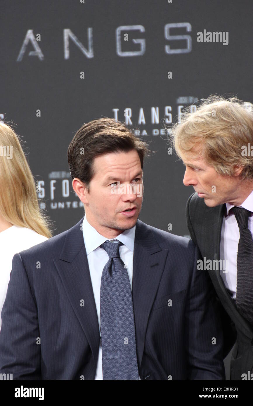 Mark Wahlberg, Michael Bay at premiere of 'Transformers: Age of Extinction' June, 29th 2014 in Berlin, Germany Stock Photo