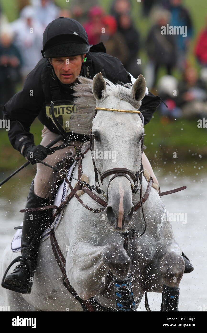 Johan Lundin on Johnny Cash at Badminton Horse Trials 2014 Stock Photo