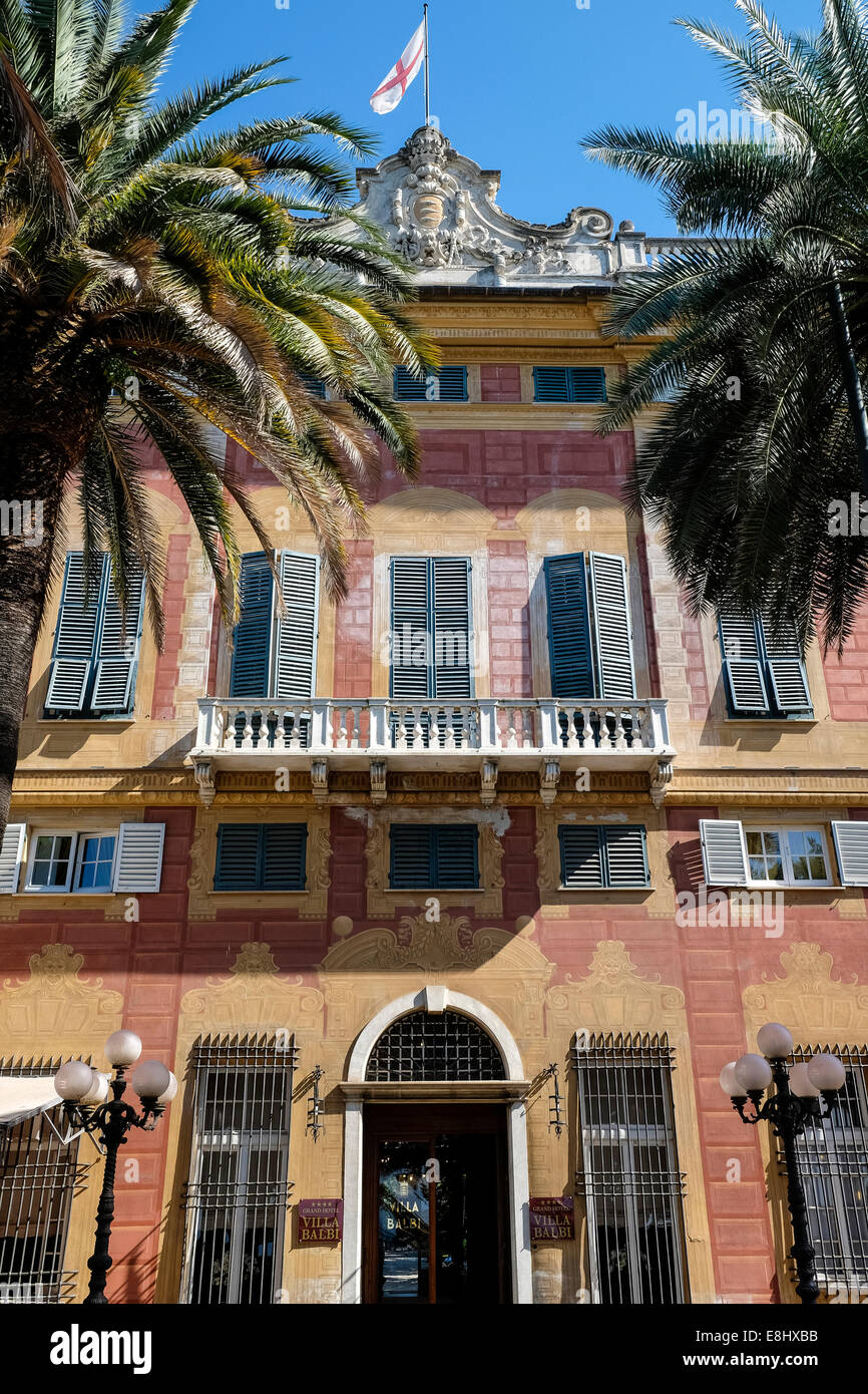 Facade of the Grand Hotel Villa Balbi, Sestri Levante, Liguria, Italy Stock Photo