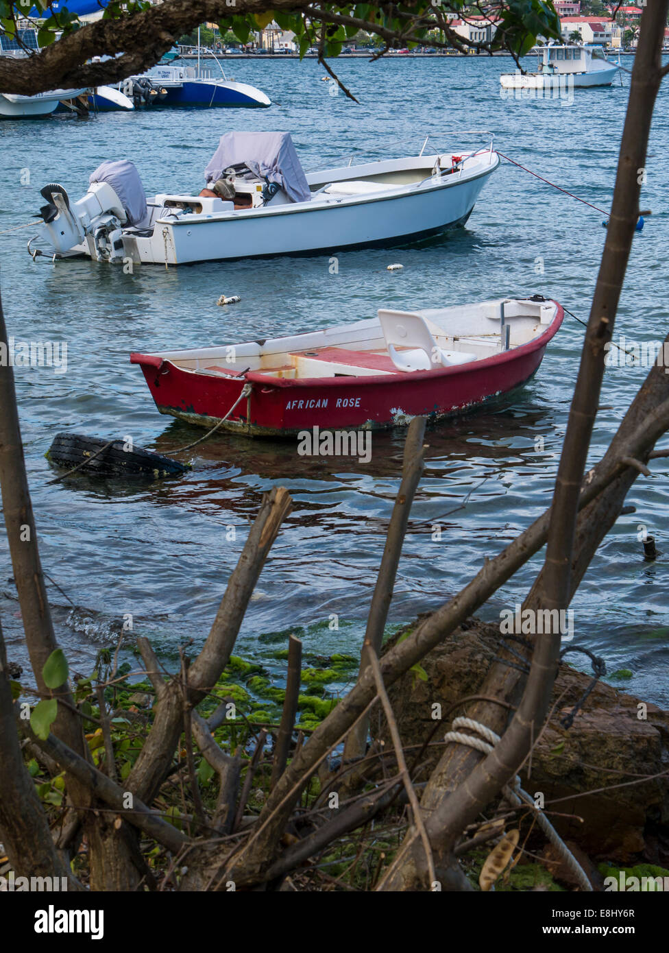 Boats in the harbor, Frenchtown, Charlotte Amalie, St. Thomas Island, U