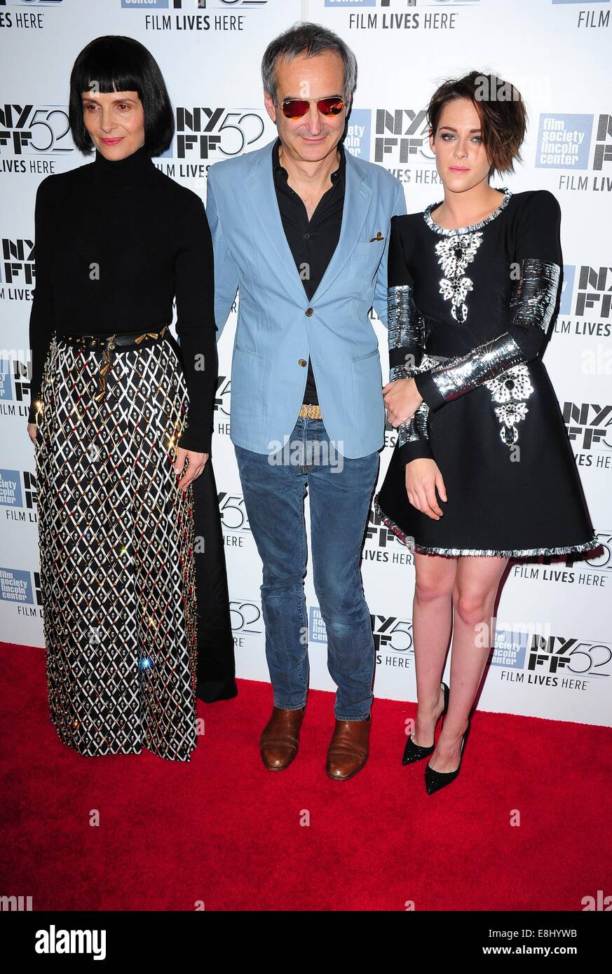 New York, USA. 8th October, 2014. Juliette Binoche, Olivier Assayas, Kristen Stewart at arrivals for CLOUDS OF SILS MARIA Premiere at the 52nd New York Film Festival, Alice Tully Hall at Lincoln Center, new, NY October 8, 2014. Photo By: Gregorio T. Binuya/Everett Collection/ Alamy Live News Stock Photo