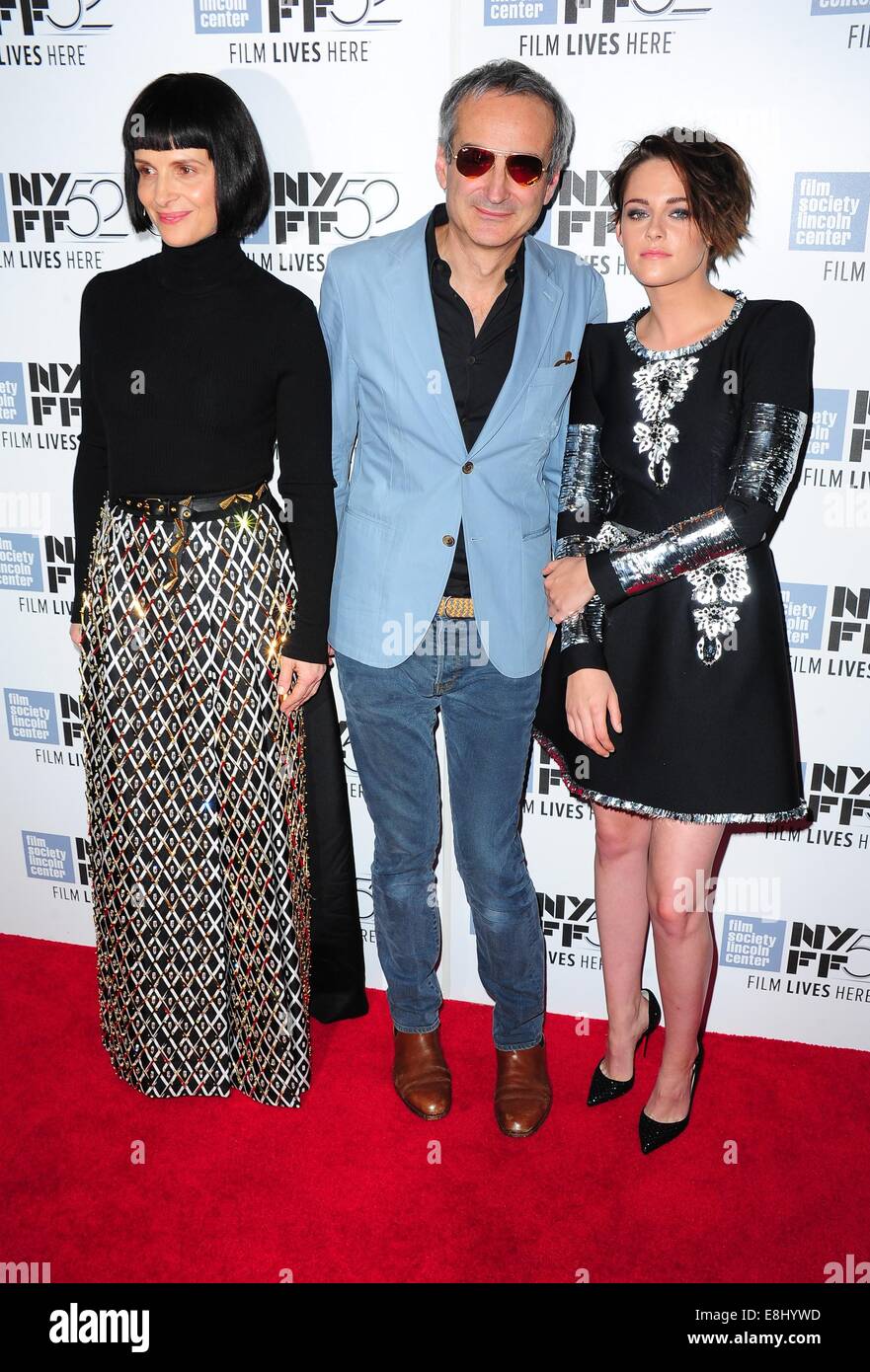 New York, USA. 8th October, 2014. Juliette Binoche, Olivier Assayas, Kristen Stewart at arrivals for CLOUDS OF SILS MARIA Premiere at the 52nd New York Film Festival, Alice Tully Hall at Lincoln Center, new, NY October 8, 2014. Photo By: Gregorio T. Binuya/Everett Collection/ Alamy Live News Stock Photo